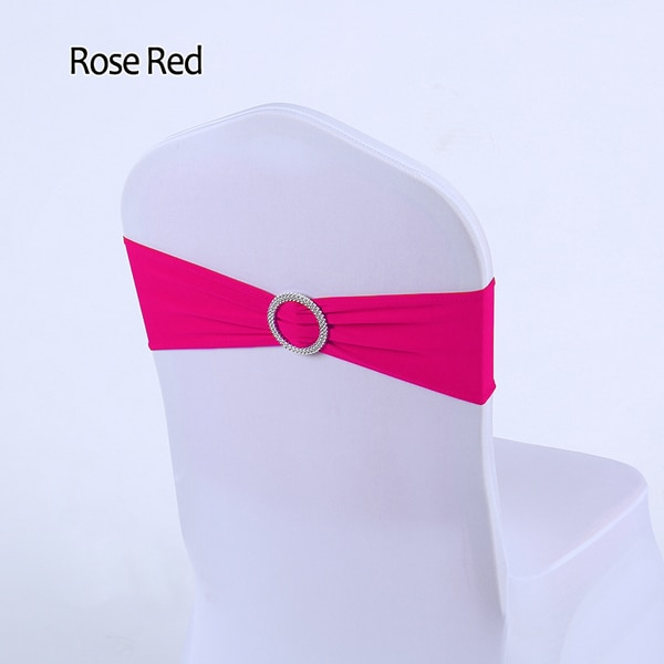 Лента на стул эластичная с пряжкой розовый