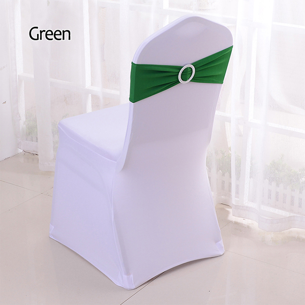 Лента на стул эластичная с пряжкой зеленая